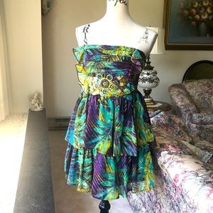 Super Cute  Strapless Beaded Summer Dress